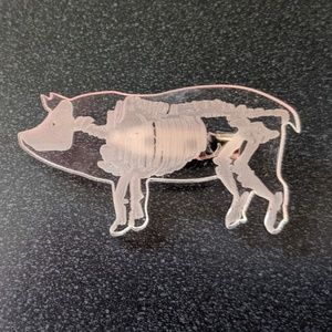 Jewelry - Transparent Pig Skeleton Pin Brooch NWOT Jewelry - Transparent Pig Skeleton Pin Brooch NWOT